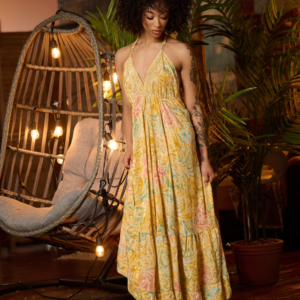 Boho Ruffle Dress/ Maxi Gypsy Dress/ case of mixed colors