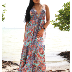 Bohemian Long Ruffle Dress/ Maxi Dress/ case of mixed colors