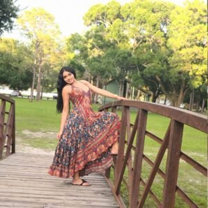 Bohemian Long Ruffle Dress/ Maxi Dress- CASE OF MIXED COLORS