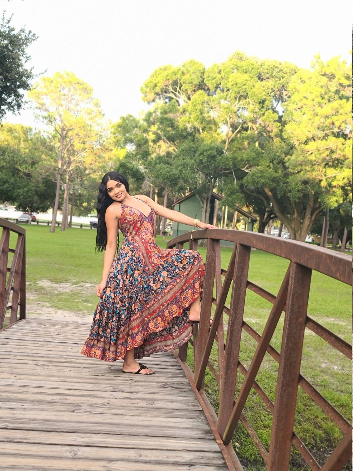 Bohemian Long Ruffle Dress/ Maxi Dress- CASE OF MIXED COLORS