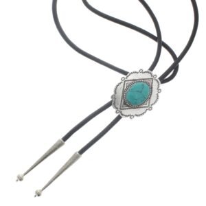 Southwestern Turquoise Bolo Tie, Black or Brown Cord, each