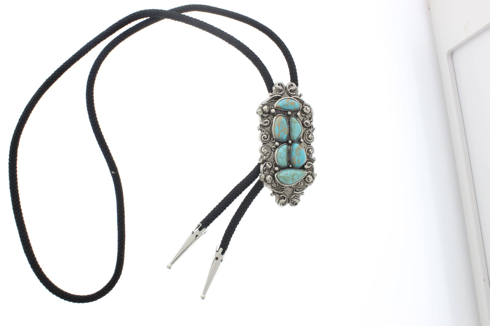 Turquoise and Silver Bolo Tie, made in USA, each