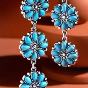 Layered Semi Stone Dangle Earrings