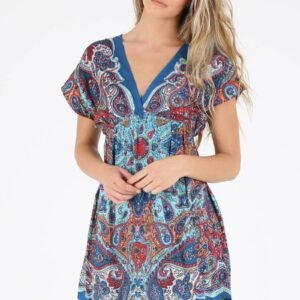 Turquoise Boho Kimono Dress