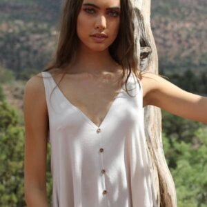 X2T72-ASIS V NECK SWINGY TANK TOP WITH OPEN BACK BASIC TANK