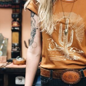 Cactus Women's Color Tee Cognac/White