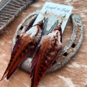 Clancy Feather Earrings | Merlot