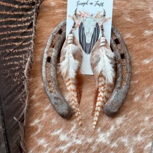 Round Up Feather Earrings | Rose Gold w/ Brown Feathers
