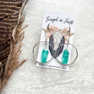 Boho Crystal Hoop Earrings | Turquoise
