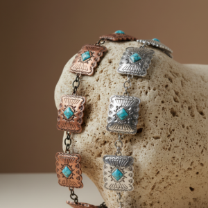 Turquoise Square Concho Chain Belt