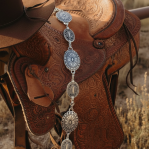 Alternating Mixed Sizes Concho Belt