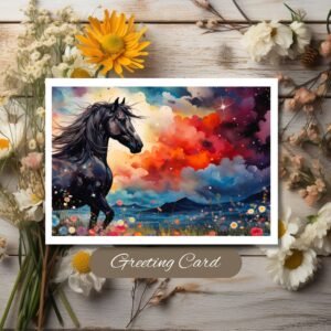 Ethereal Equine Elegance Greeting Card