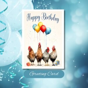 Party Chickens: Happy Birthday Chickens Greeting Card