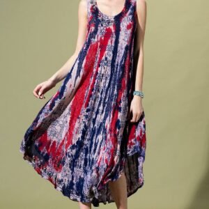 Patriot Stripe Tie-Dye Umbrella Dress