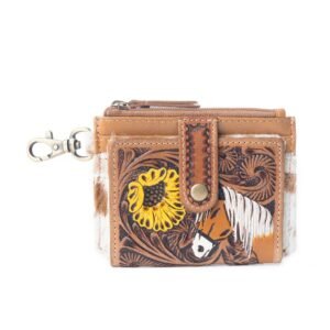 Wildflowers of the Prairie Credit Card Holder In Brown