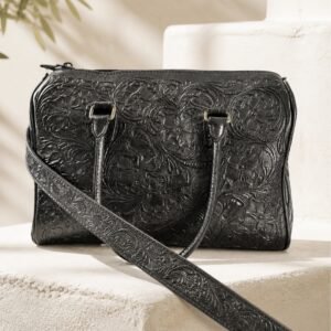 Frontier Belle Hand Tooled Leather Duffel Bag