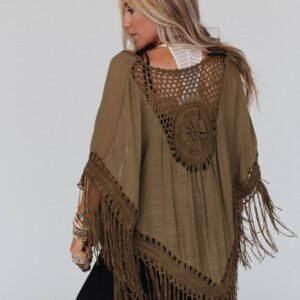 Dreamy Macramé Kimono - Olive