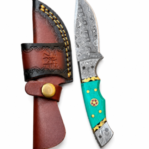 Turquoise Eclipse Damascus Hunter TKT-32
