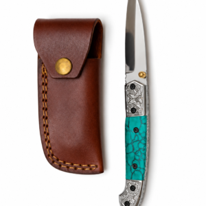Titan Turquoise Legacy Limited Edition D2 Folding Knife with Genuine Stone Handle