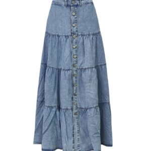 Denim Bohemian Layered Cake Skirt