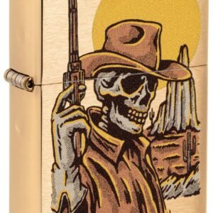 Zippo Wild West Skeleton Brushed Brass Windproof Lighter