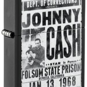 Zippo Johnny Cash Folsom State Black Matte Windproof Lighter