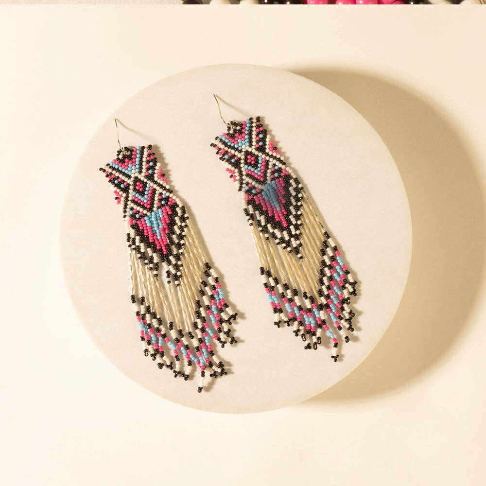 Tidal treasure beaded earring in Ivory